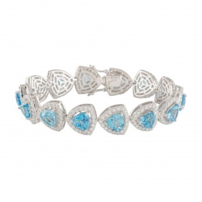 White Gold Topaz and Diamond Bracelet